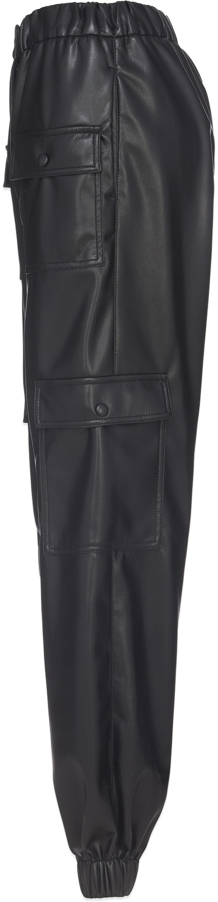 MSGM: Noir Pantalon cargo en similicuir Noir - 2