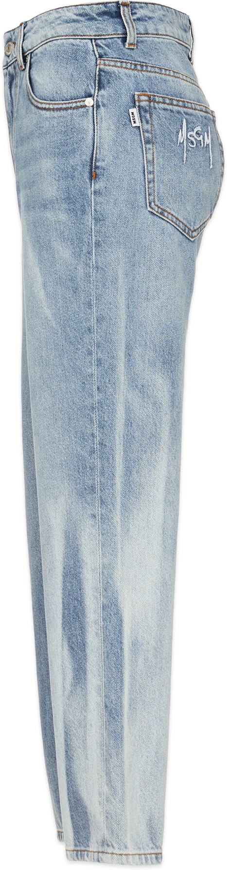 MSGM: Blue Embroidered Logo Jeans - 2