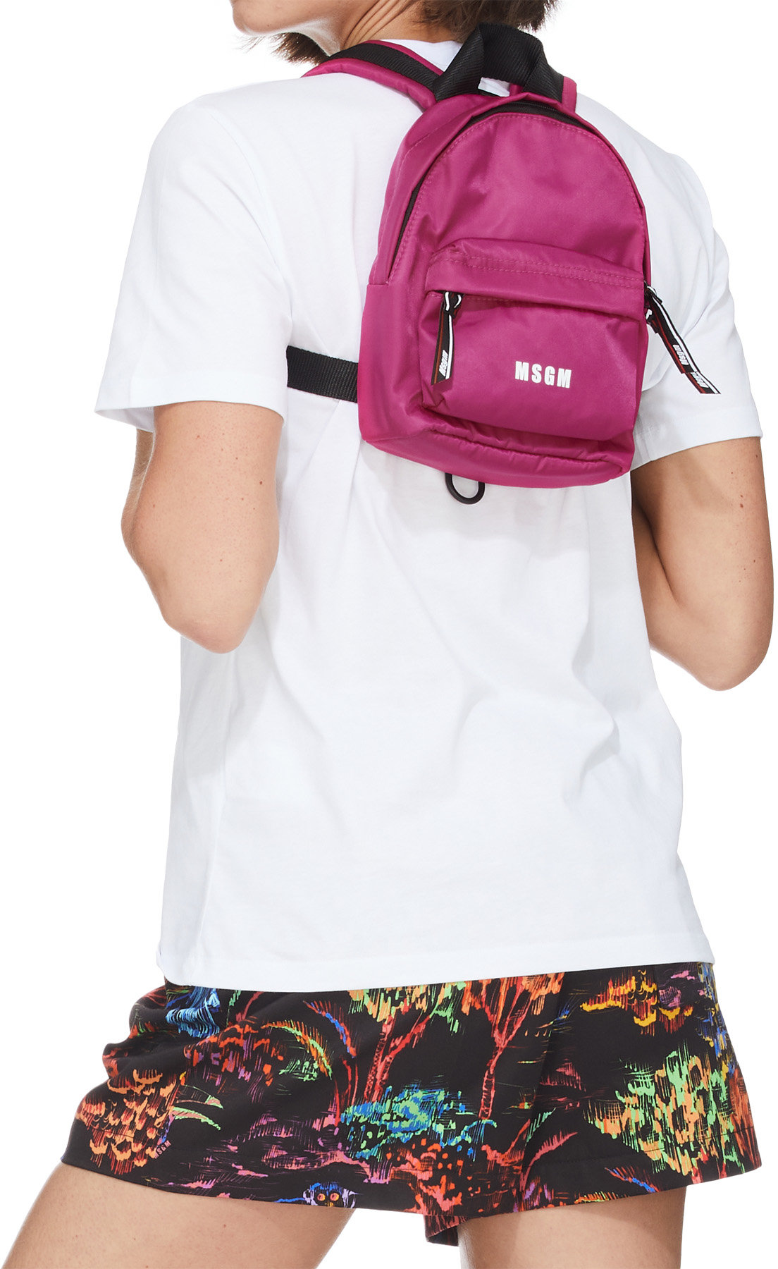 MSGM: Pink Small Micro Logo Backpack - 4