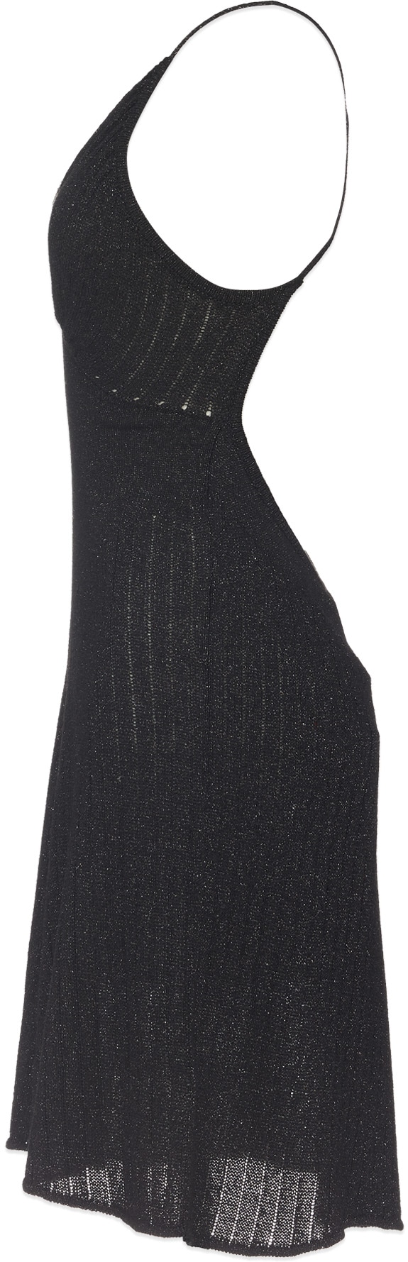 MSGM: Black Lurex Knit Dress - 2