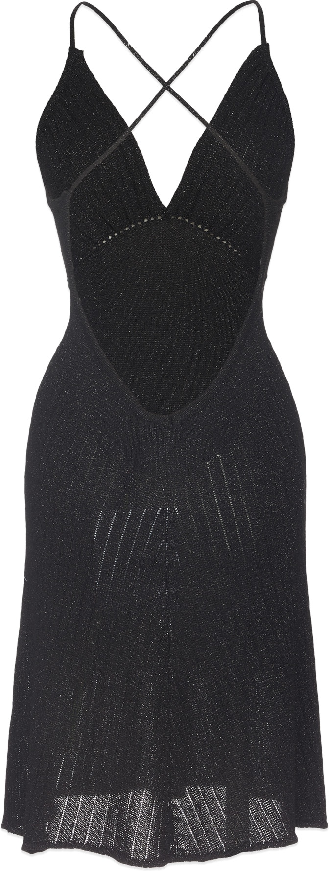 MSGM: Noir Robe en Tricot Lurex Noir - 3