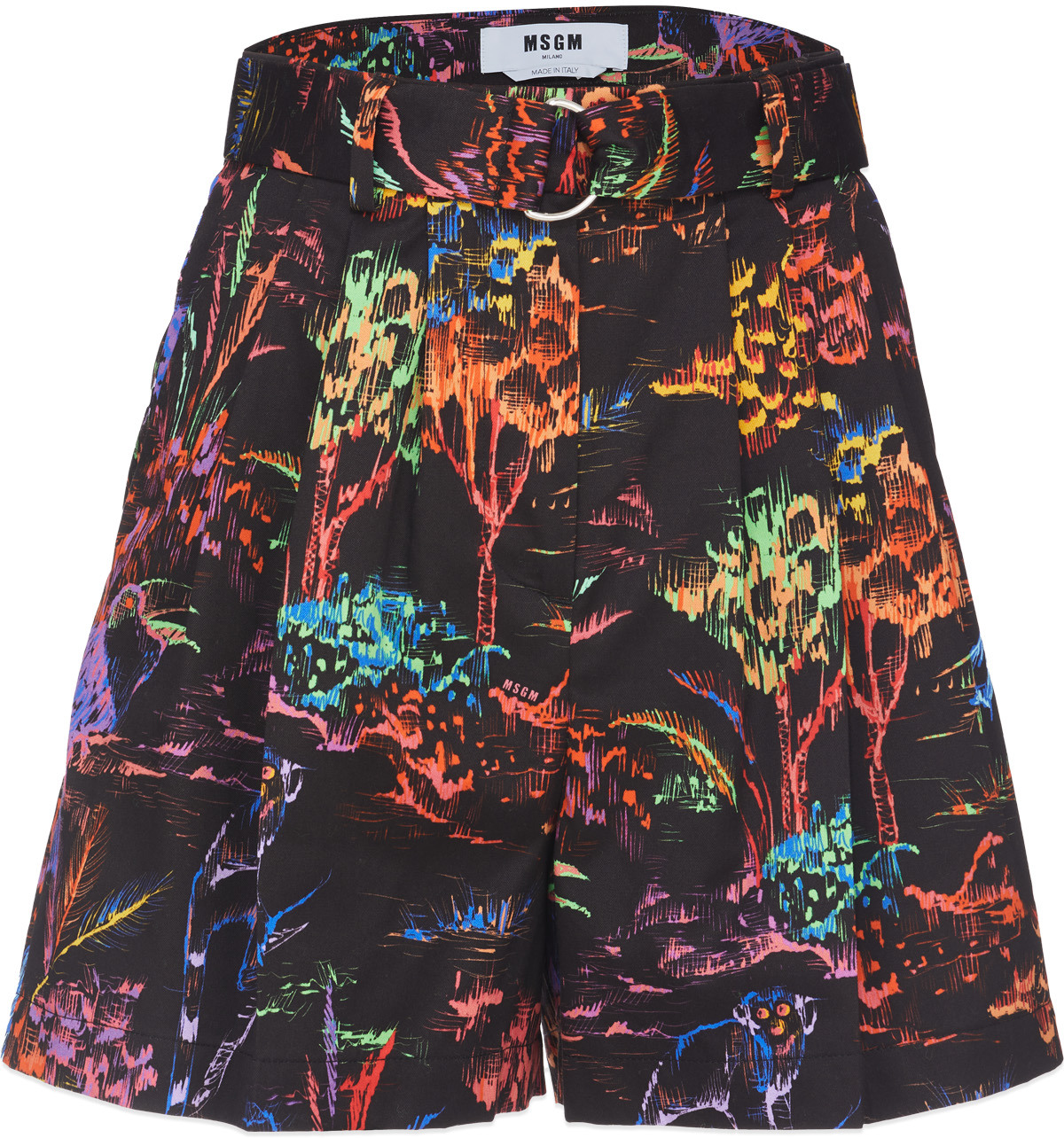 MSGM: Multicolor Jungle Print Shorts - 1