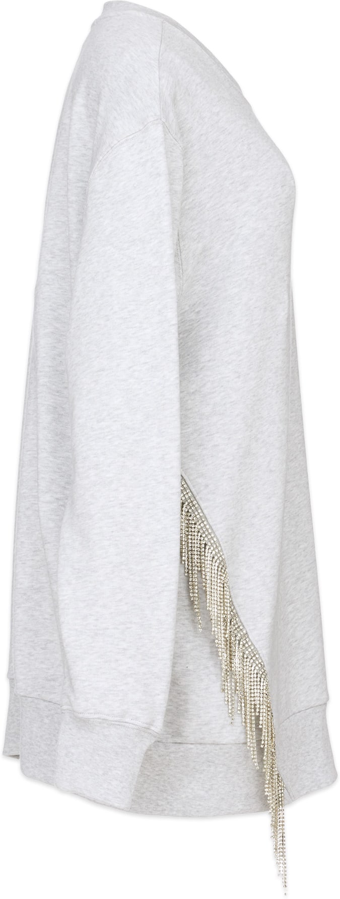 MSGM: Grey Swarovski Crystal Fringe Crew Sweater - 2