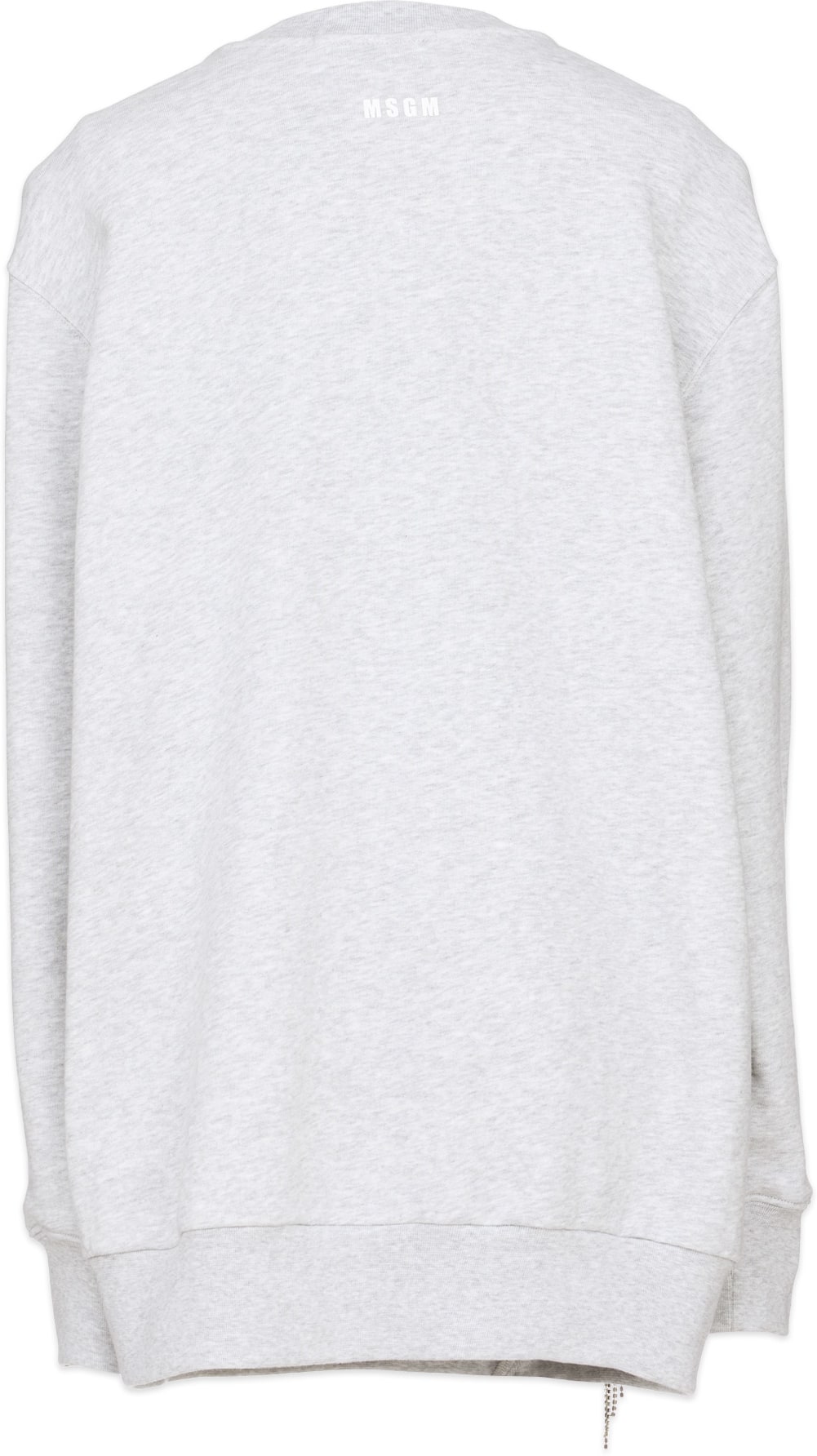 MSGM: Grey Swarovski Crystal Fringe Crew Sweater - 3