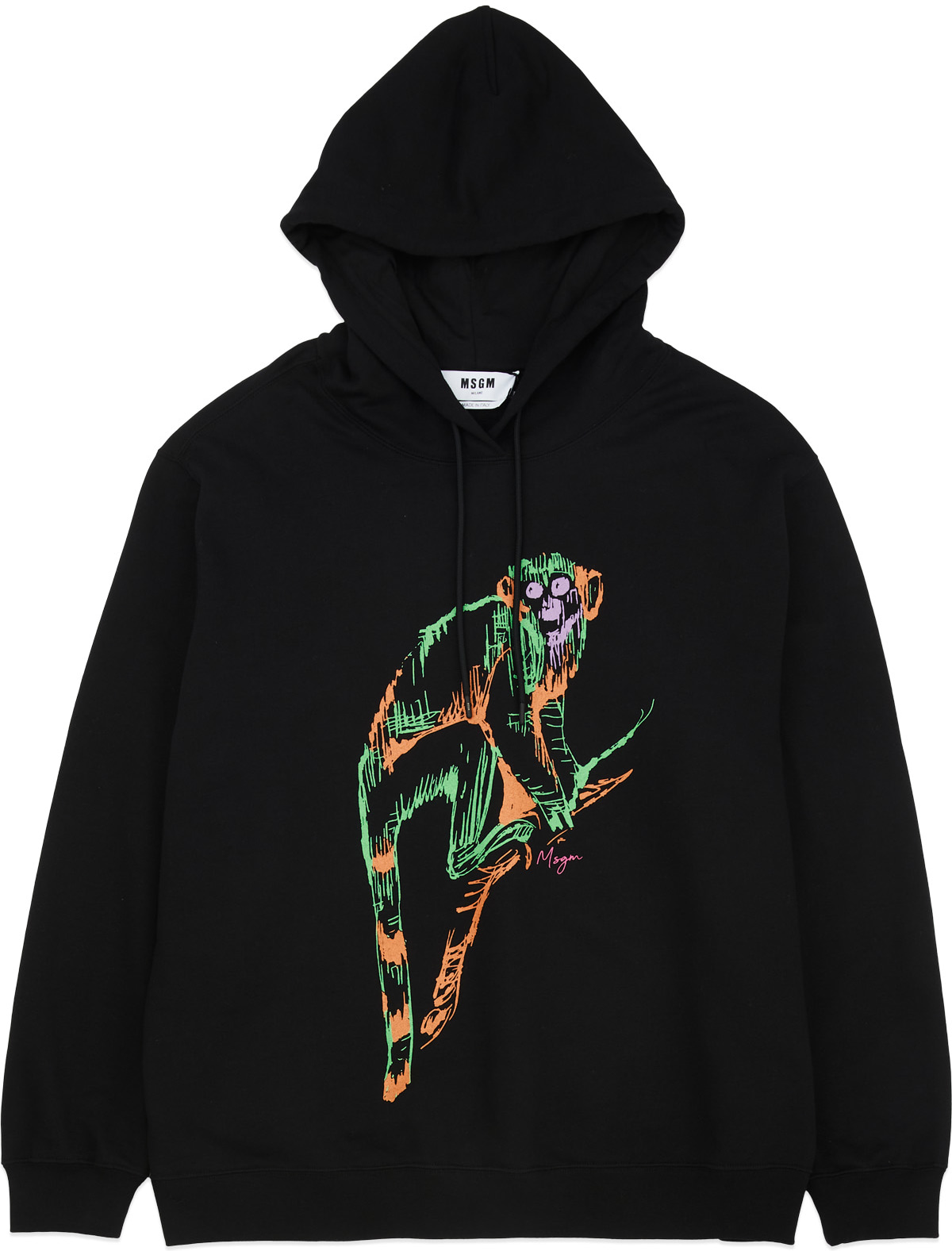 MSGM: Black Jungle Print Hoodie - 1