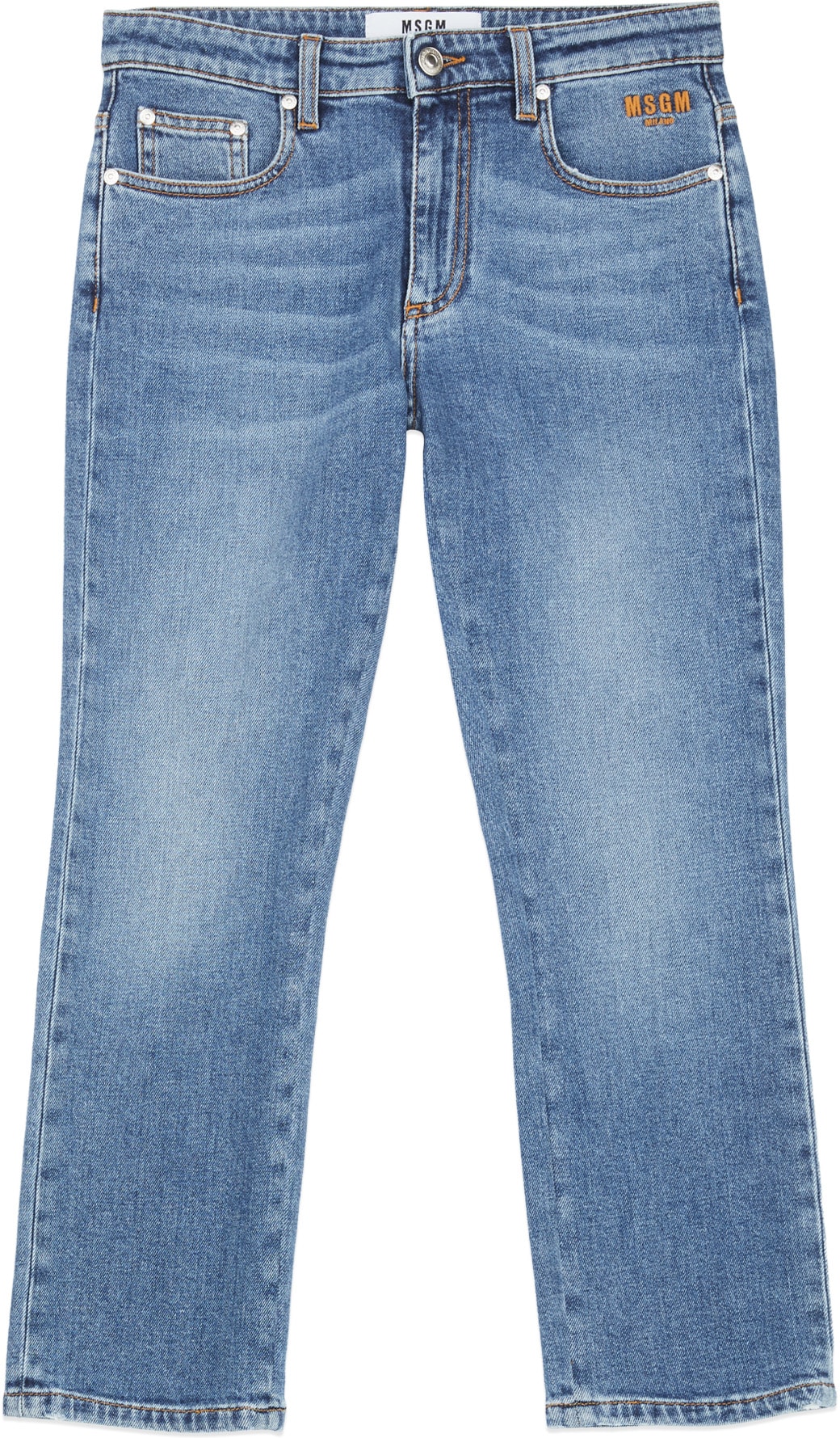 MSGM: Blue Crystal Logo Jeans - 1