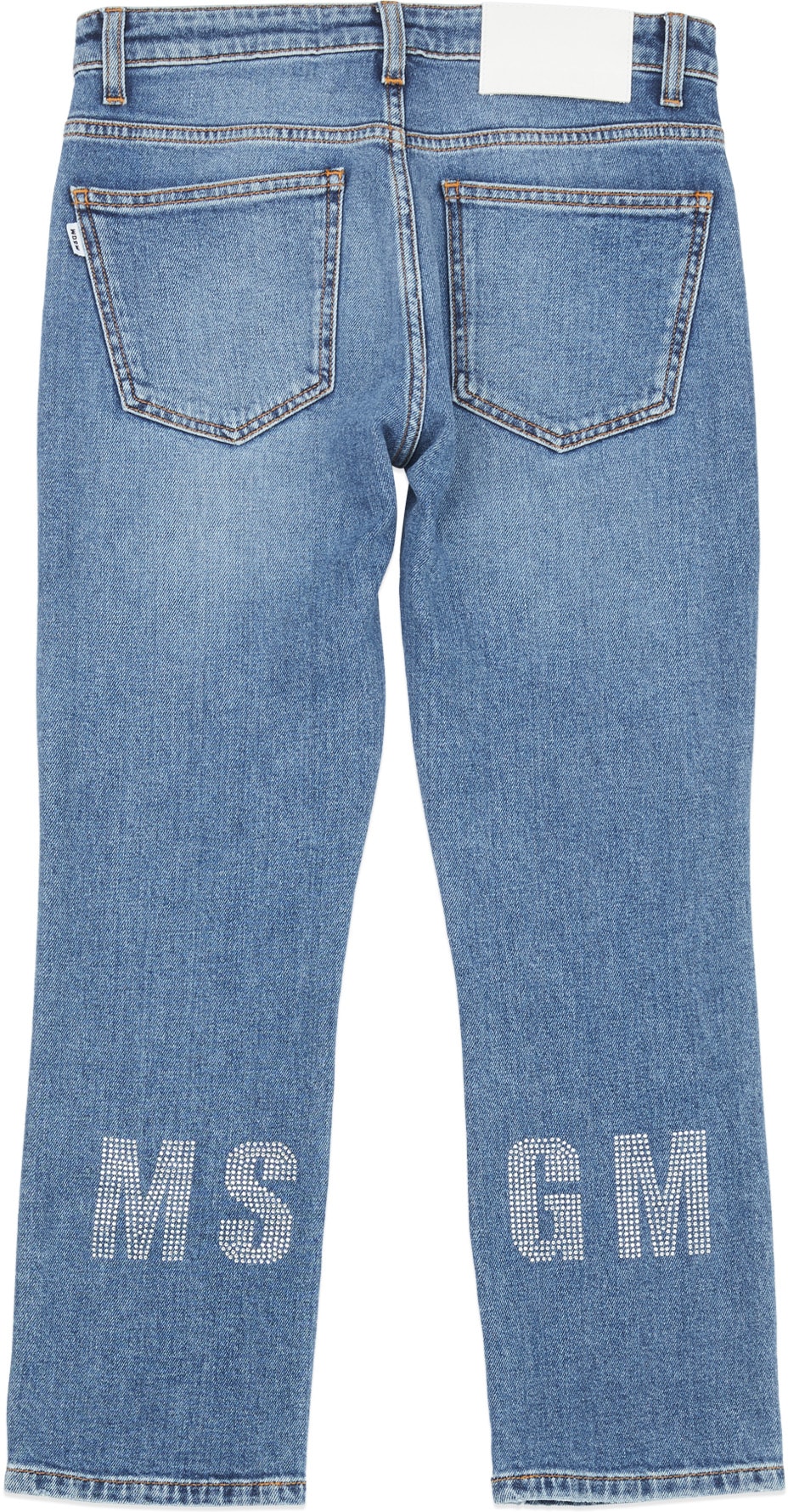 MSGM: Bleu Jean à logo en cristal Bleu - 2