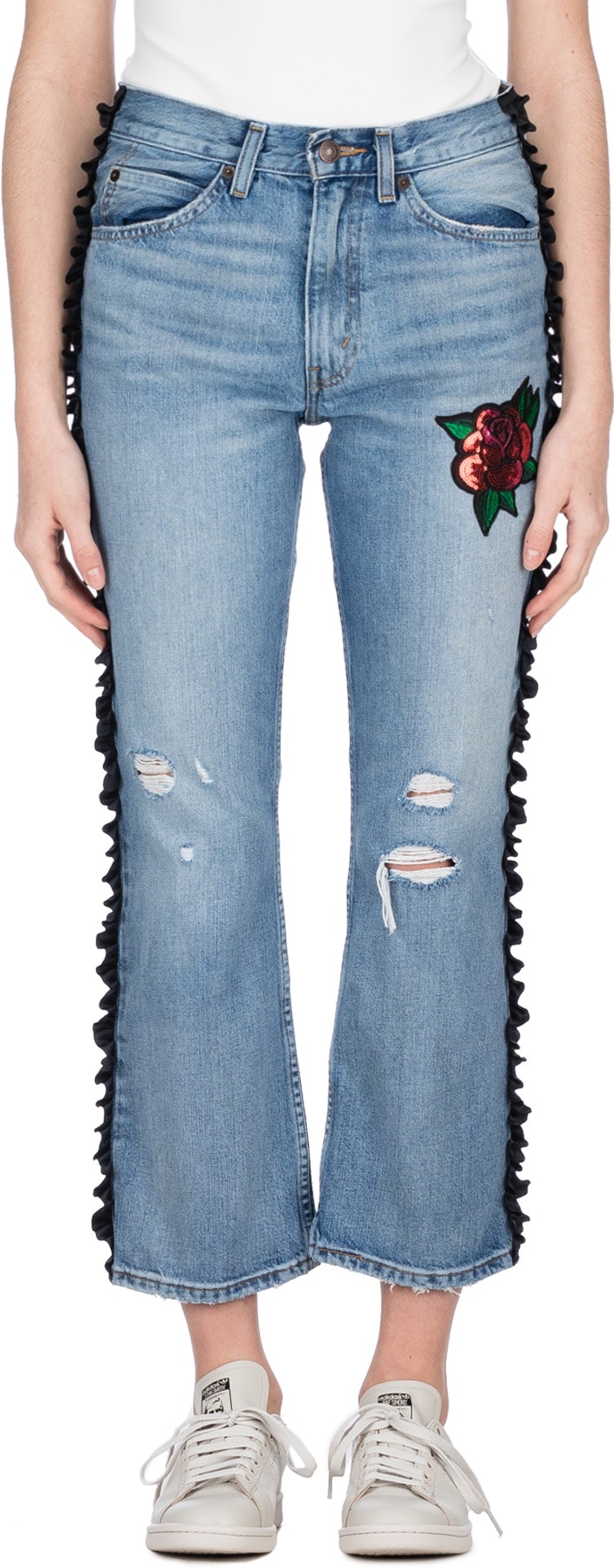 AAA: Blue Ribbon Rose Levis Bootcut Cropped Jeans - 1