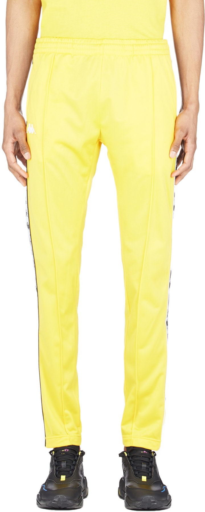 Kappa: Yellow 222 Banda Astoria Snaps Slim Pants - 1