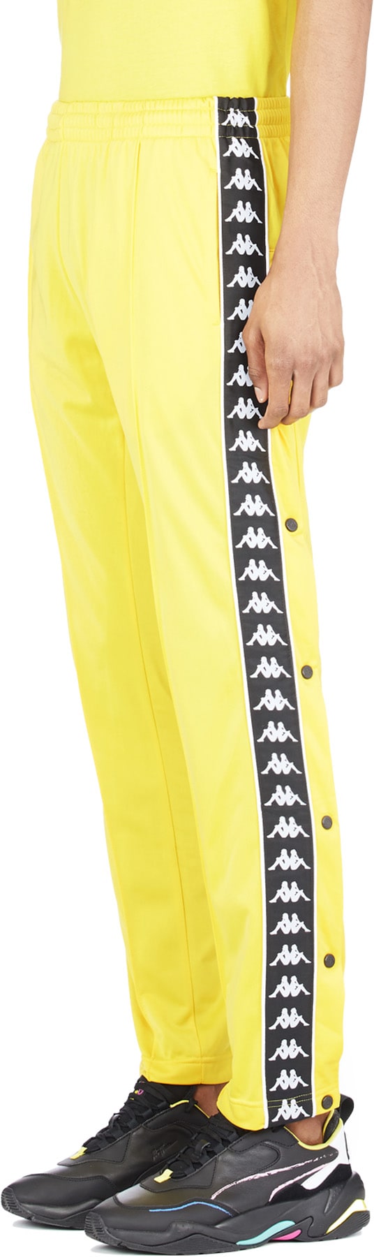 Kappa: Yellow 222 Banda Astoria Snaps Slim Pants - 2