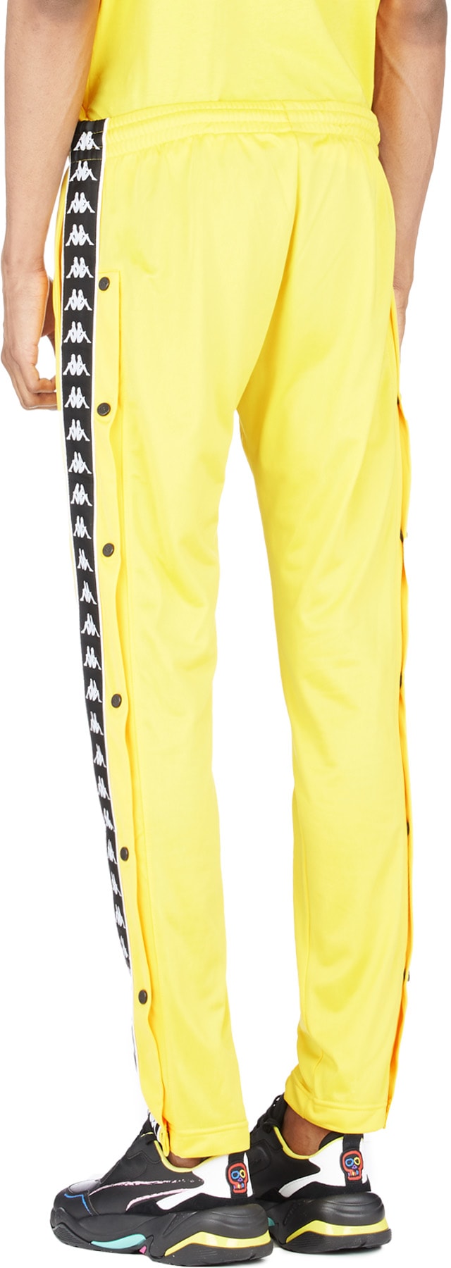 Kappa: Yellow 222 Banda Astoria Snaps Slim Pants - 3