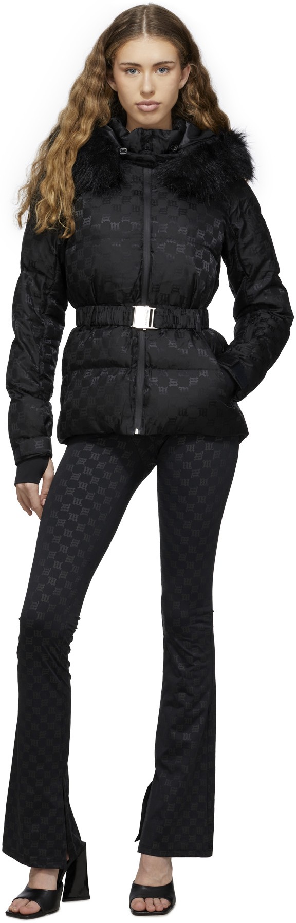MISBHV: Black Browns London Ski Monogram Nylon Puffer - 4