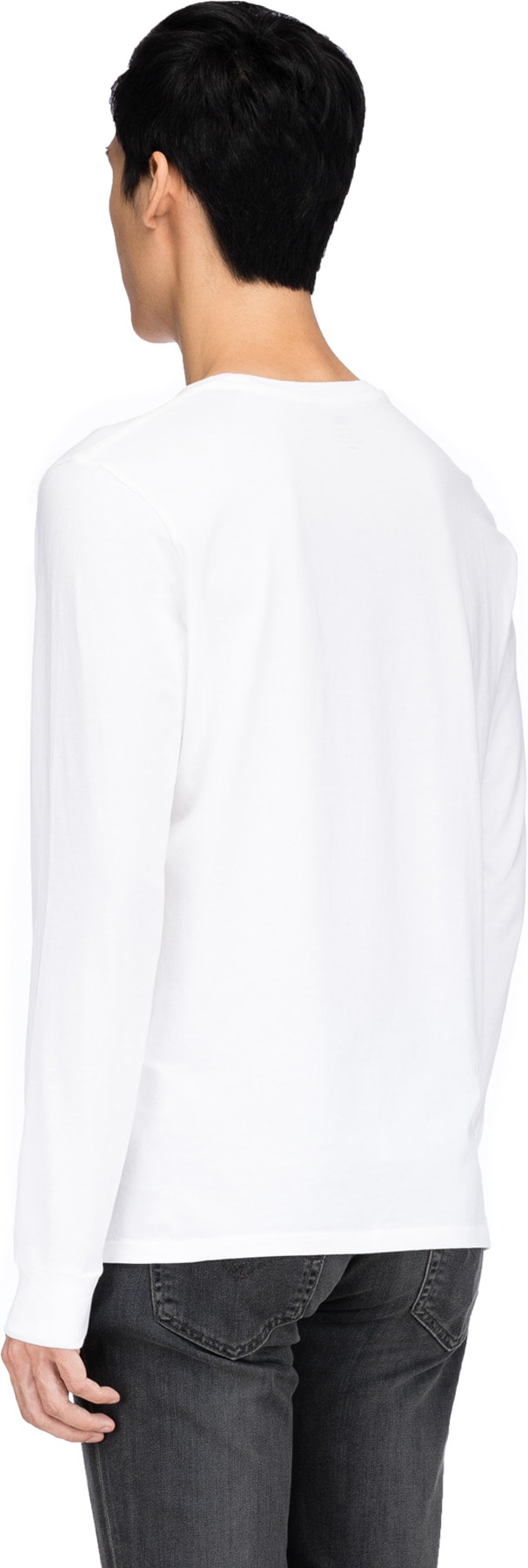 Levis: White Classic Long Sleeve logo T-Shirt - 3
