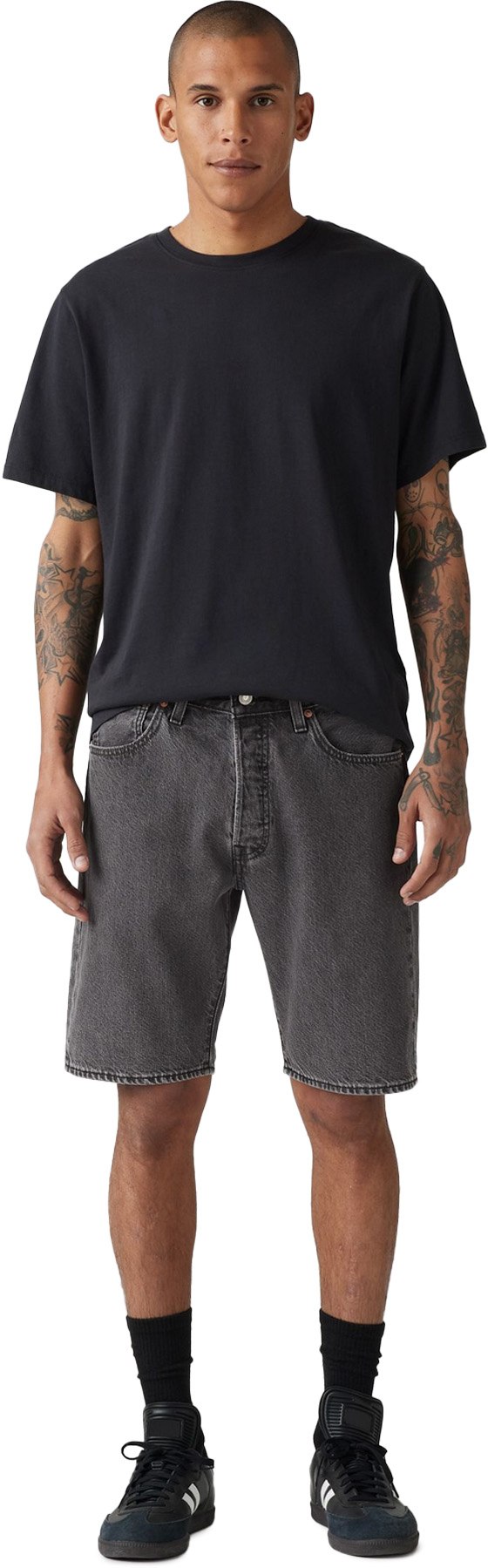 Levis: Black 501 Original Shorts - 3