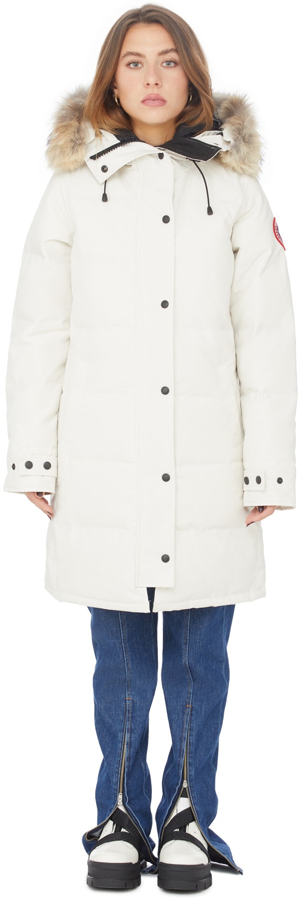 Canada Goose: White Shelburne Parka - 1