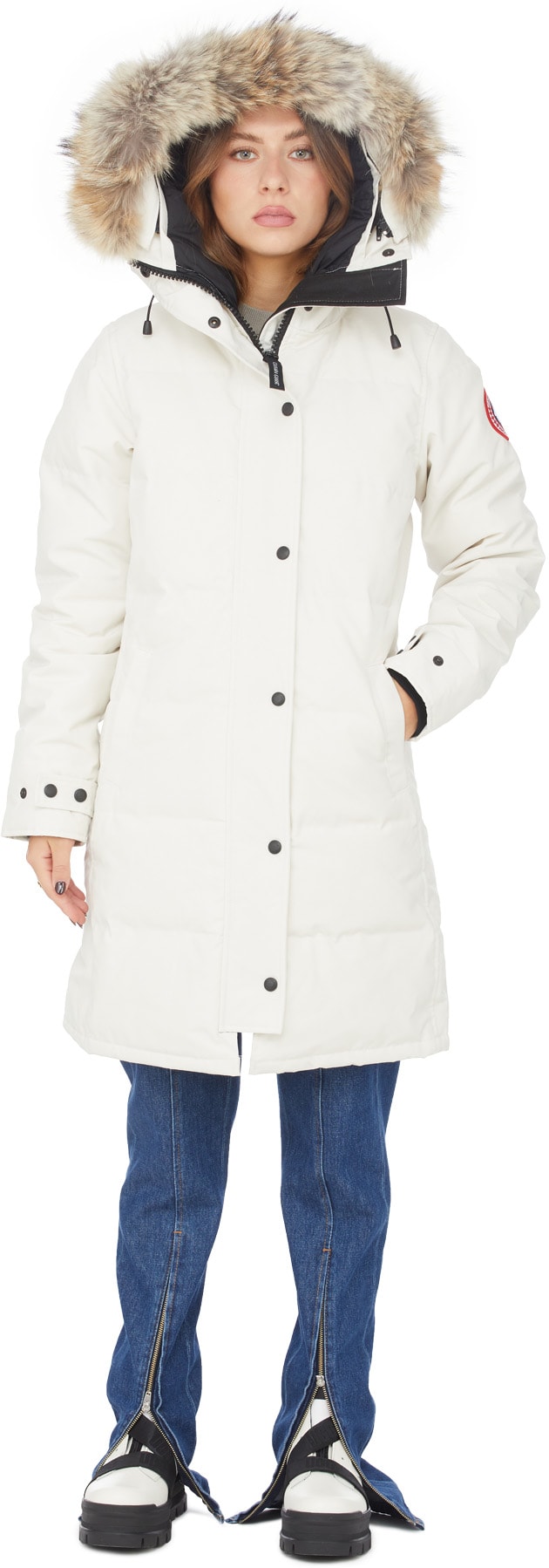 Canada Goose: White Shelburne Parka - 4