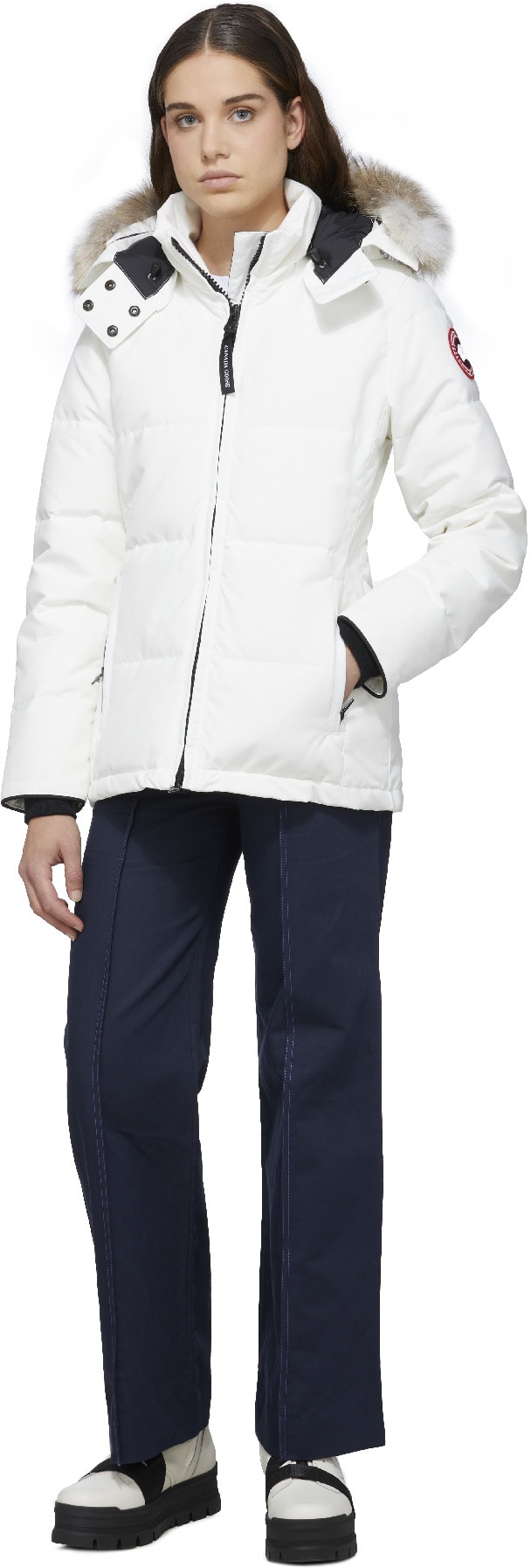 Canada Goose: White Chelsea Parka - 4