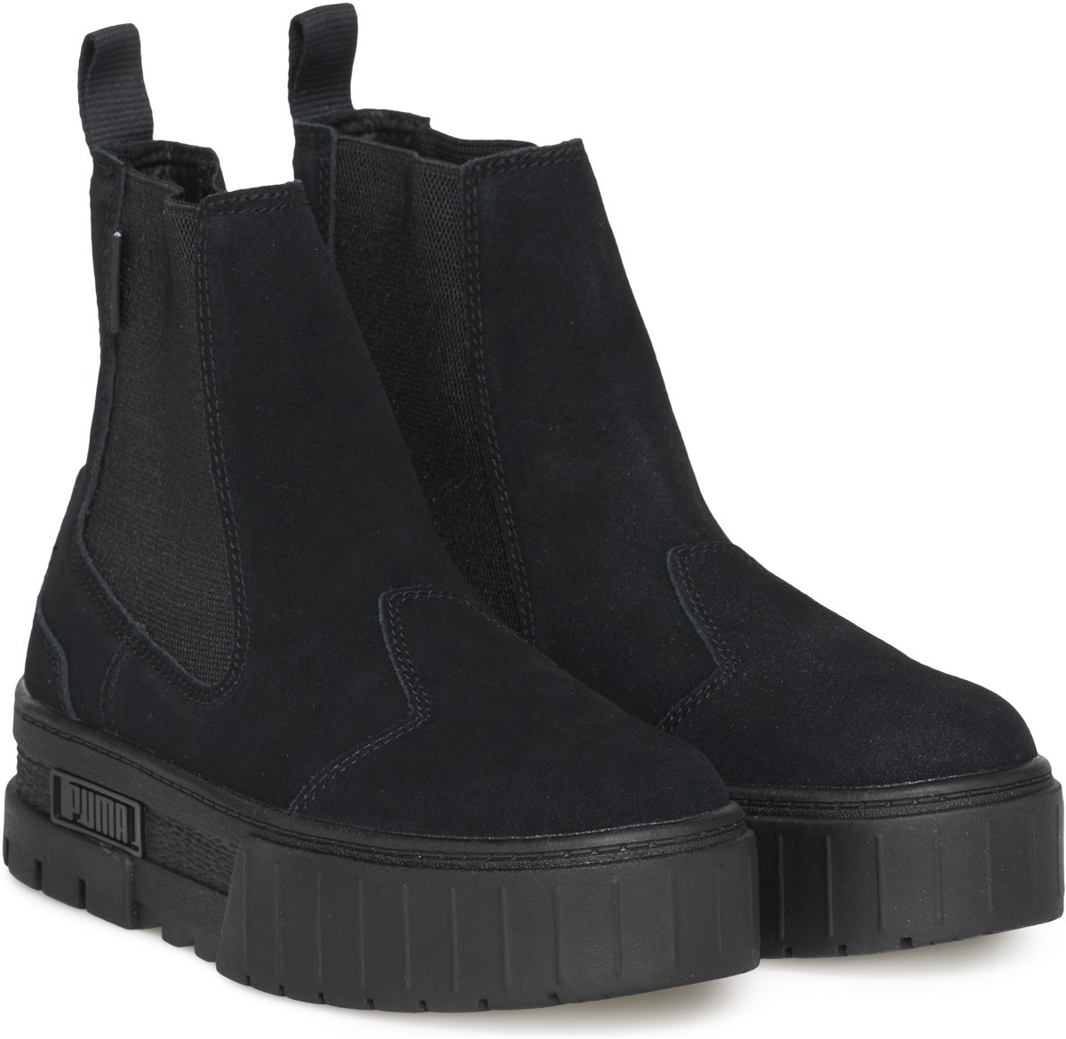 Puma: Black Mayze Chelsea Suede - 4