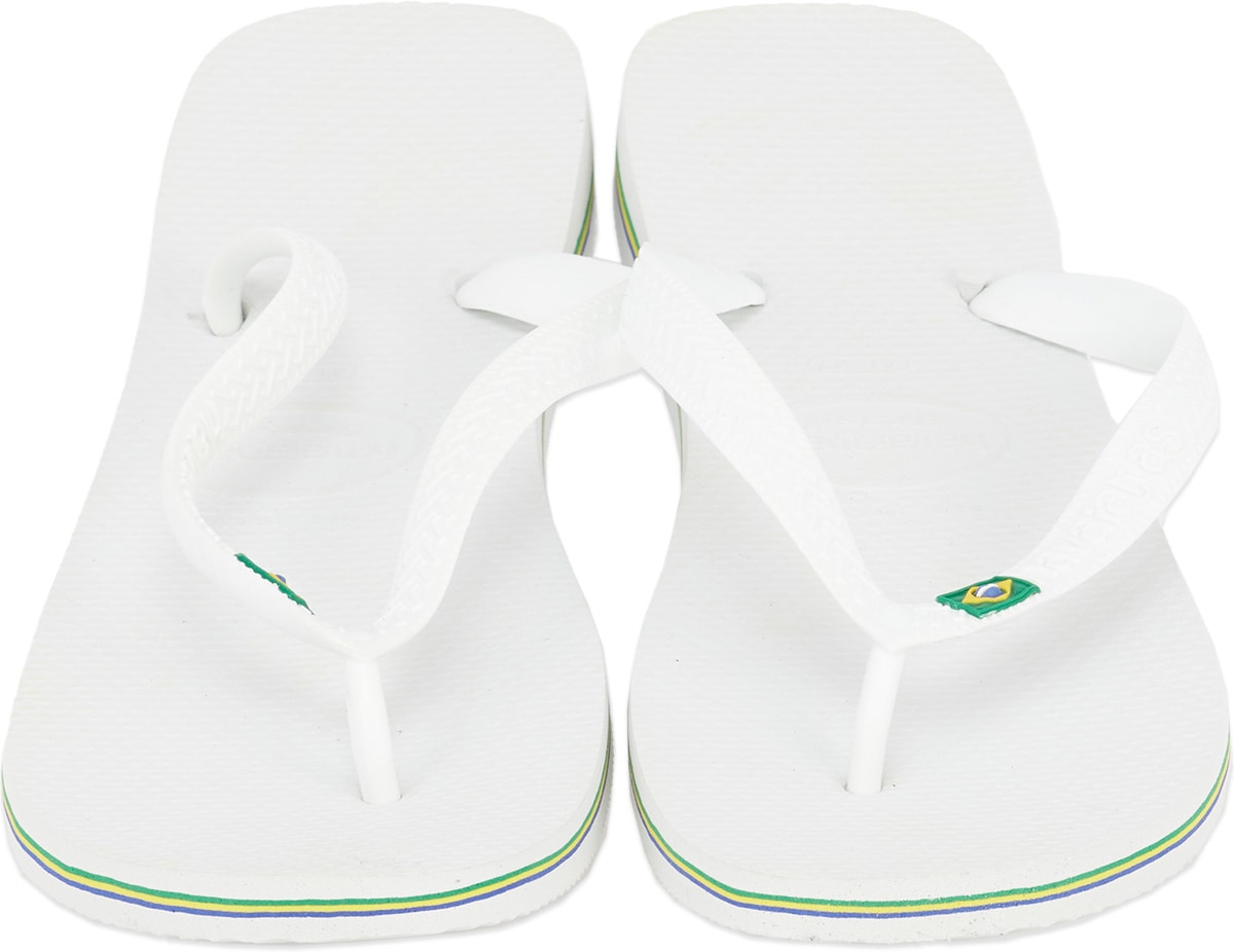 Havaianas: White Brazil Flip Flops - 1
