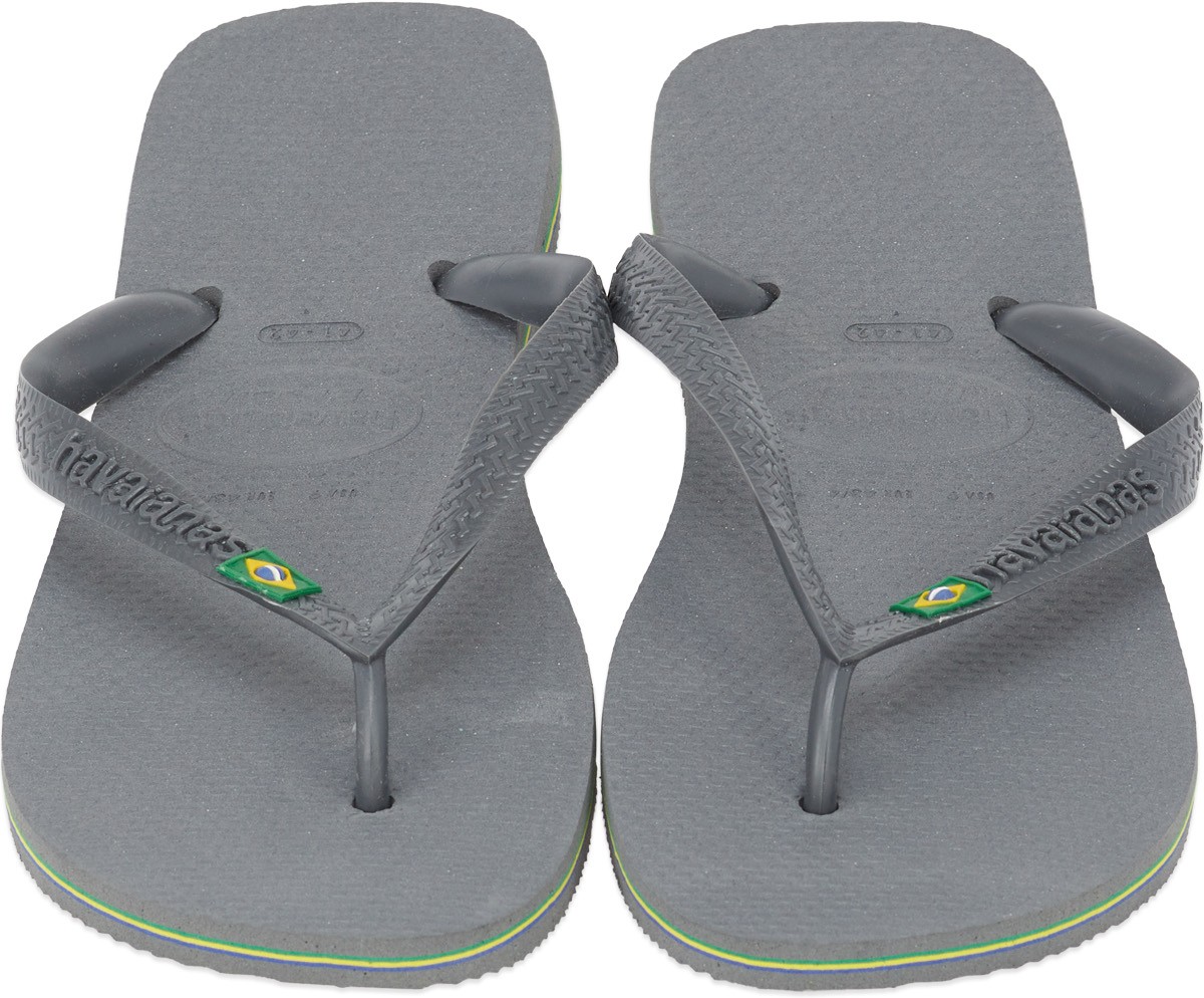 Havaianas: Grey Brazil Flip Flops - 1