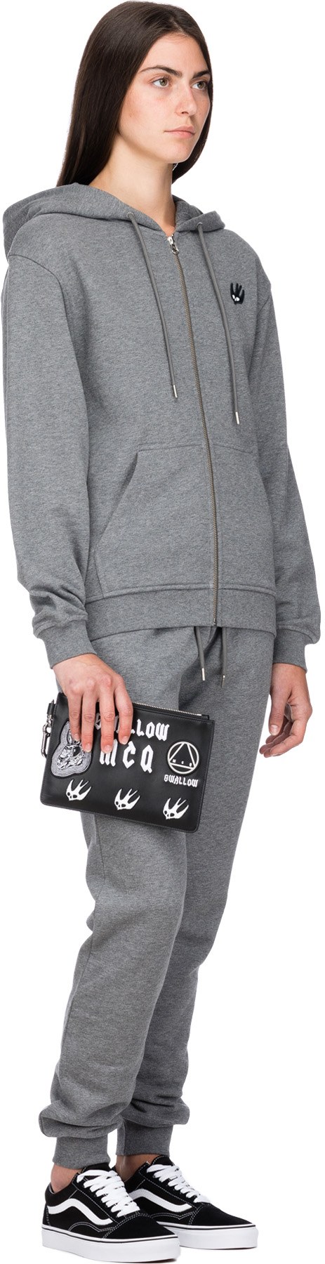 McQ Alexander McQueen: Grey Swallow Badge Sweatpants - 4