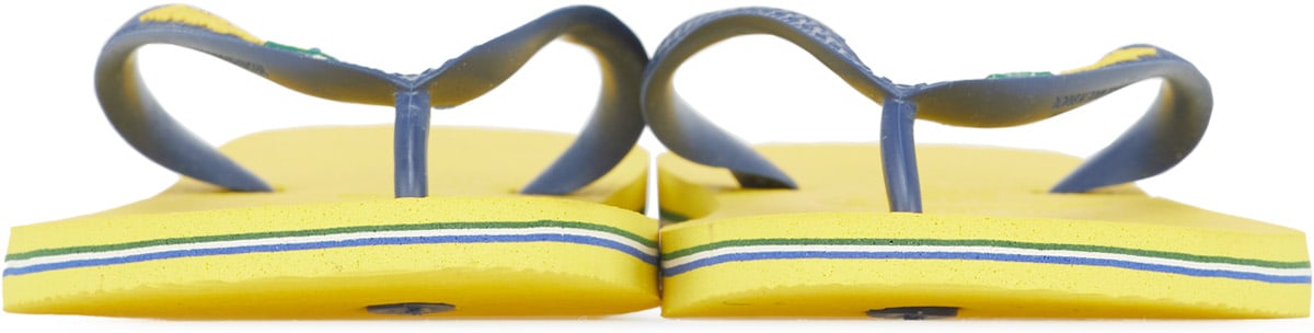 Havaianas: Yellow Brazil Logo Flip Flops - 3