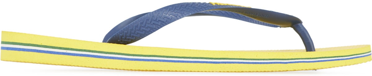 Havaianas: Yellow Brazil Logo Flip Flops - 4