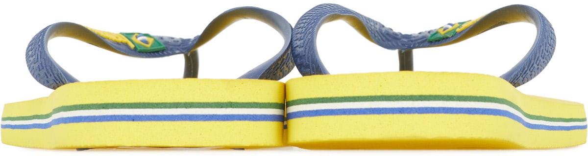 Havaianas: Yellow Brazil Logo Flip Flops - 5