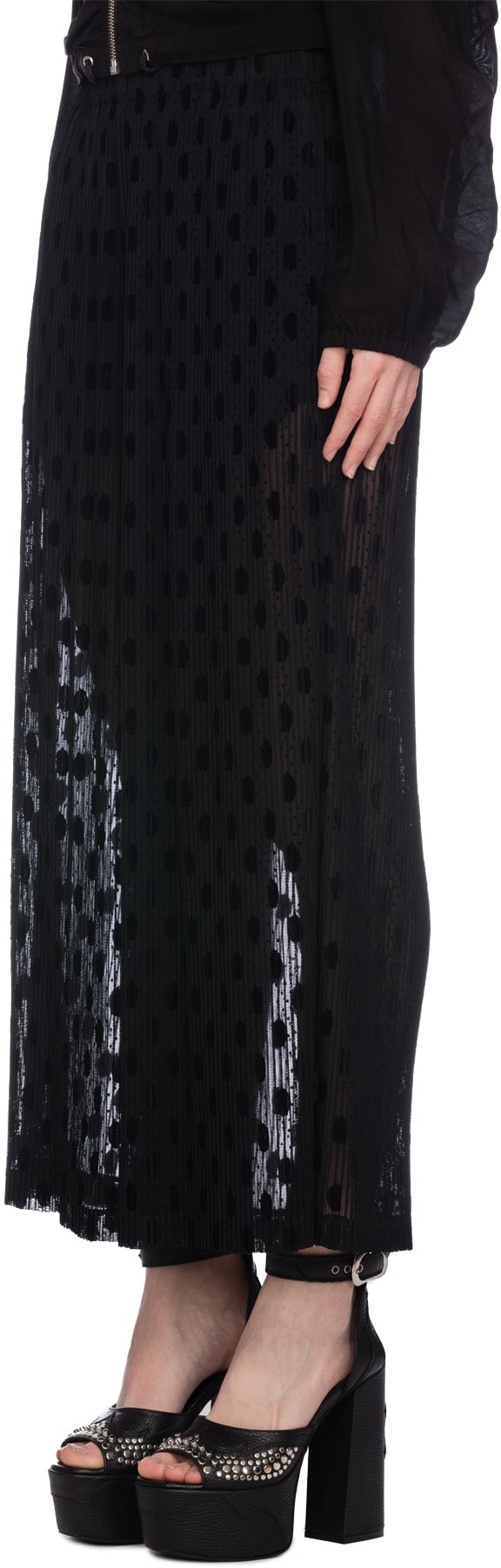 McQ Alexander McQueen: Black Pleated Pull on Pant - 2