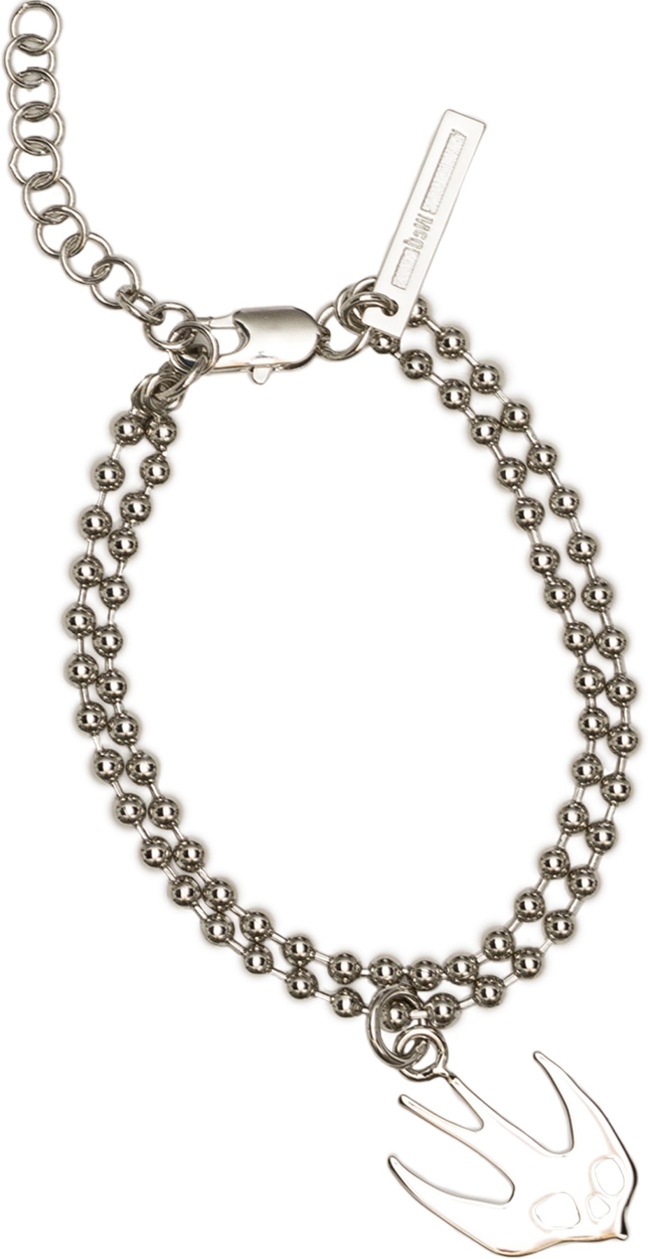 McQ Alexander McQueen: Silver Ball Chain Swallow Bracelet - 1