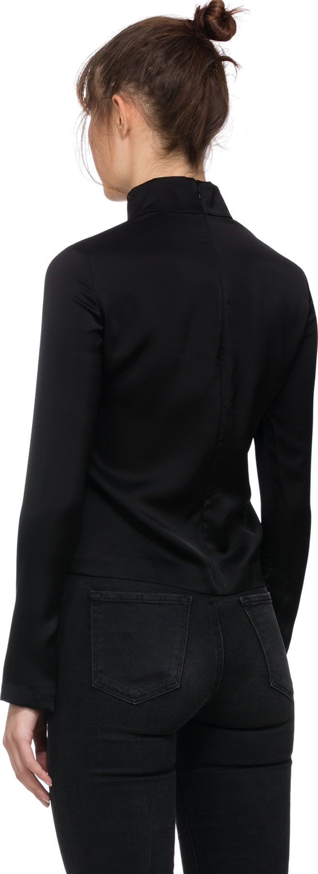 McQ Alexander McQueen: Black Long Sleeve Mock Neck T-Shirt - 3