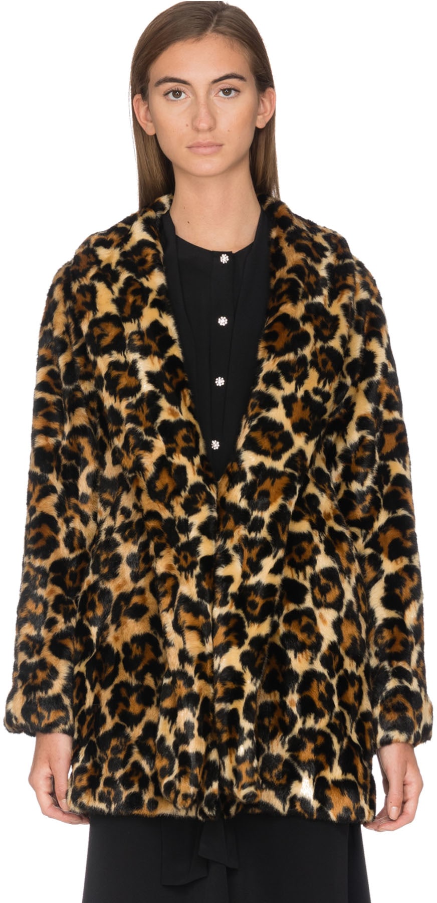 McQ Alexander McQueen: Multicolor Leopard Faux Fur Coat - 1