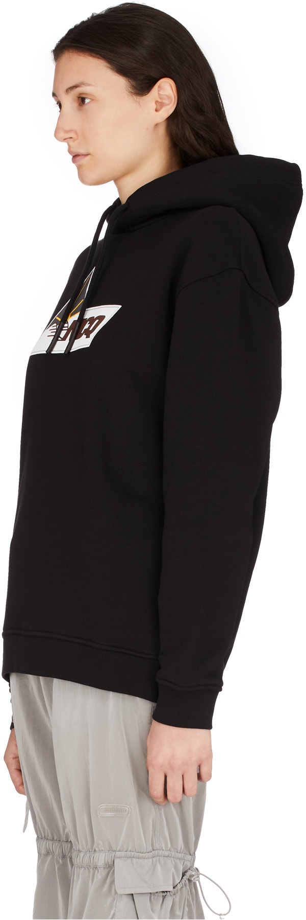 McQ Alexander McQueen: Black Beam Logo Boyfriend Hoodie - 2