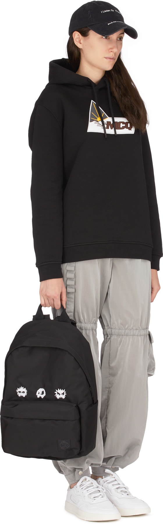 McQ Alexander McQueen: Black Beam Logo Boyfriend Hoodie - 4