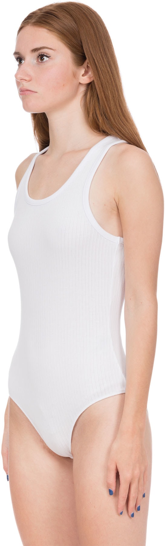 alexanderwang.t: White Ribbed Bodysuit - 2