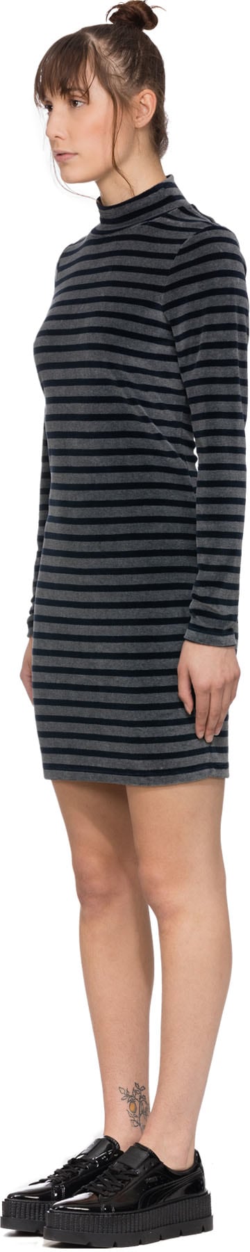 alexanderwang.t: Multicolor Long Sleeve Velour Turtle Neck Dress - 2