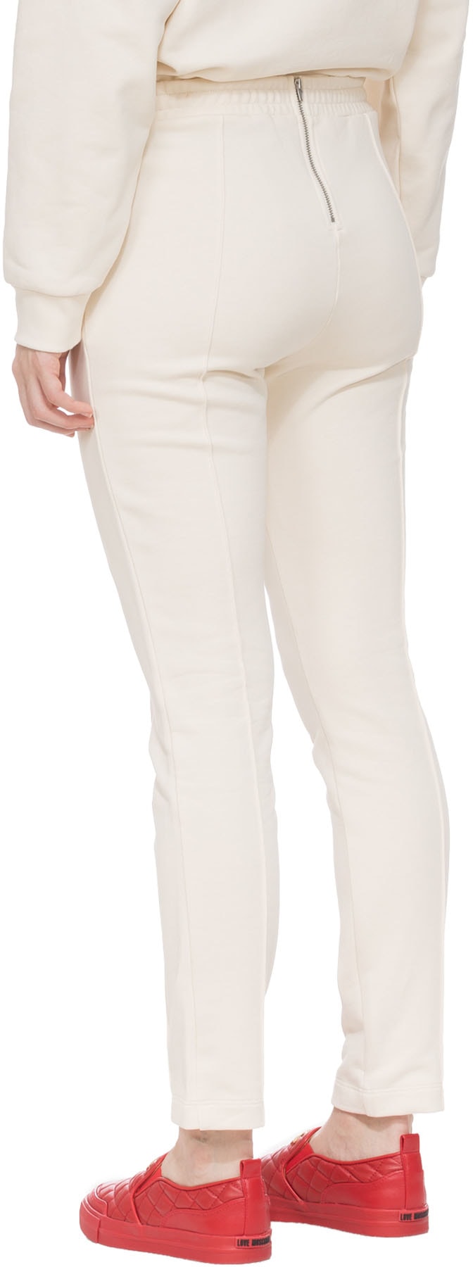 alexanderwang.t: White Dry French Terry Pull on Pants with Zip - 3