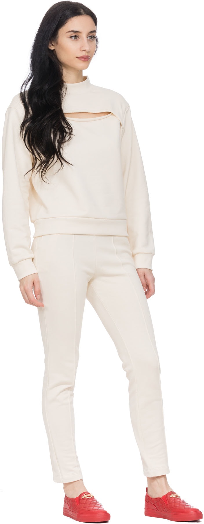 alexanderwang.t: White Dry French Terry Pull on Pants with Zip - 4