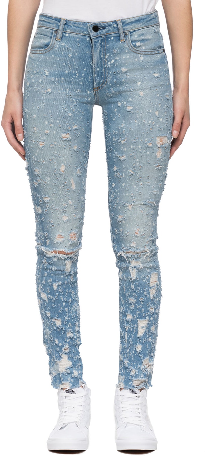 alexanderwang.t: Bleu Jean Whiplash Détruit Bleu - 1