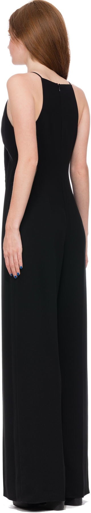 alexanderwang.t: Black Tie Front Wide Leg Jump Suit - Black - 3