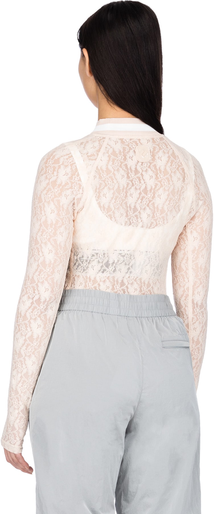 alexanderwang.t: Neutrals Stretch Lace Bodysuit - 3