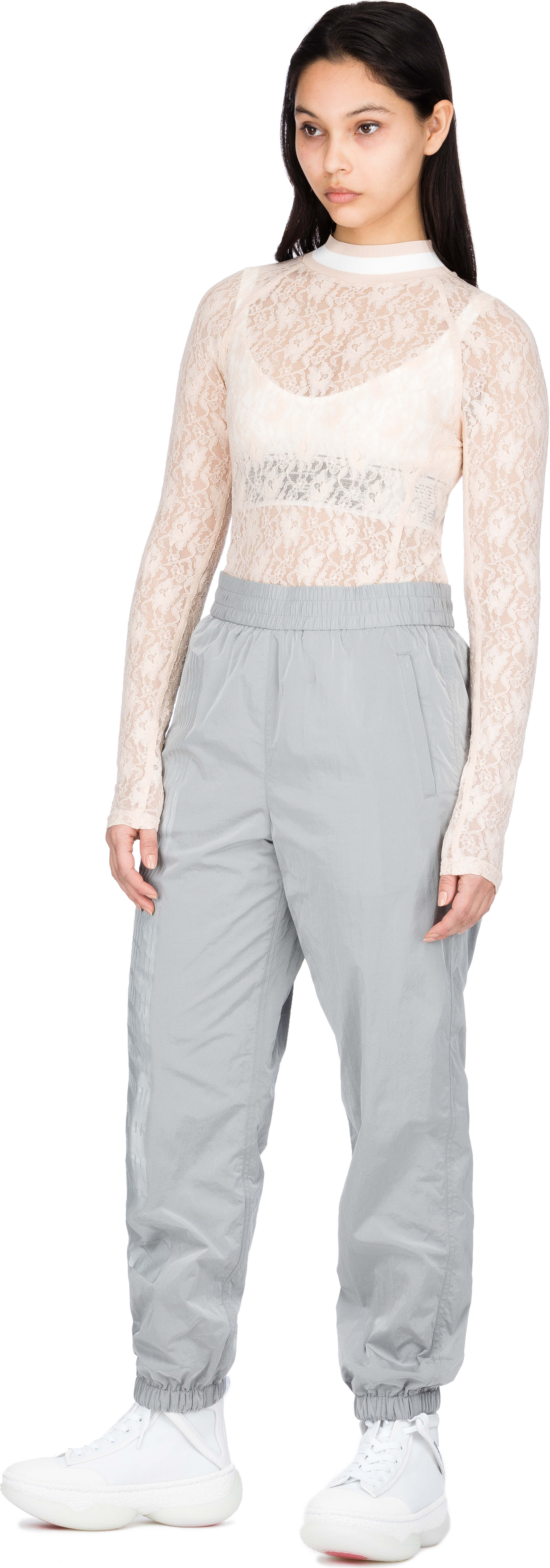 alexanderwang.t: Neutrals Stretch Lace Bodysuit - 4