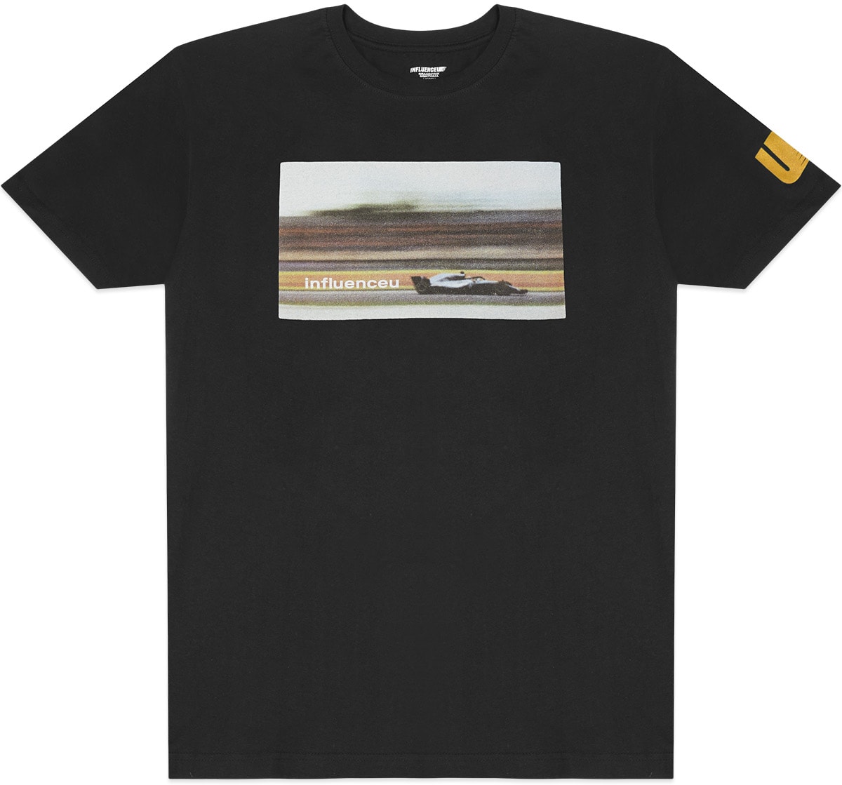 influenceu: Black Vintage High Velocity Racer T-Shirt - 1