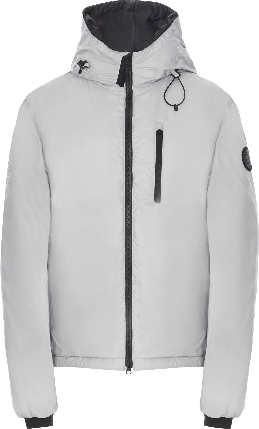 Canada Goose: Grey Black Label Lodge Matte Finish Hoodie - 1