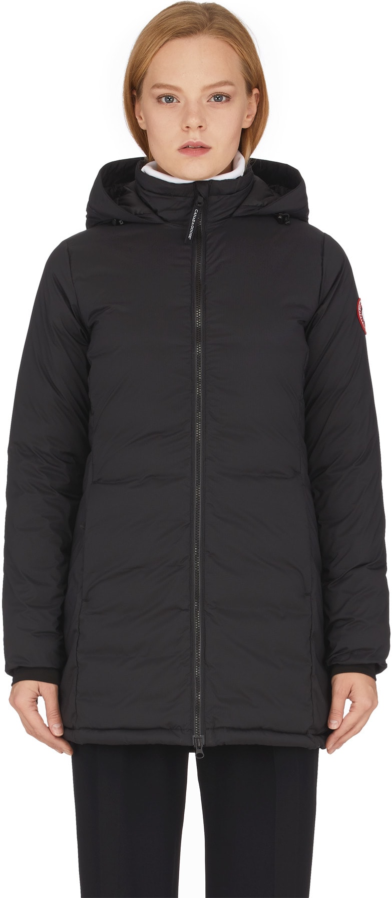 Canada Goose: Black Lodge Matte Finish Hooded Jacket - 1