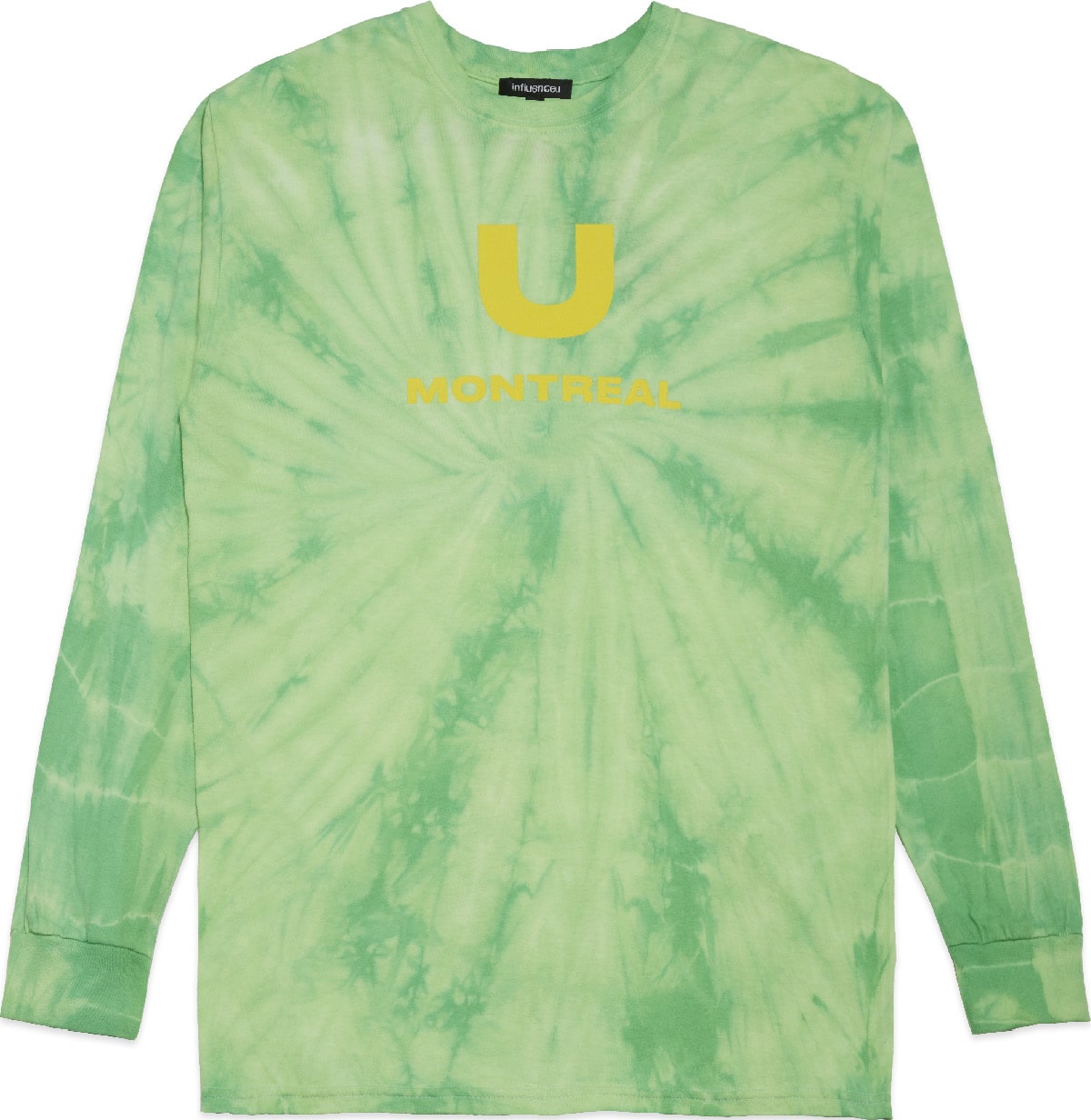 influenceu: Green Acid Crackdown Tie Dye Long Sleeve T-Shirt - 1