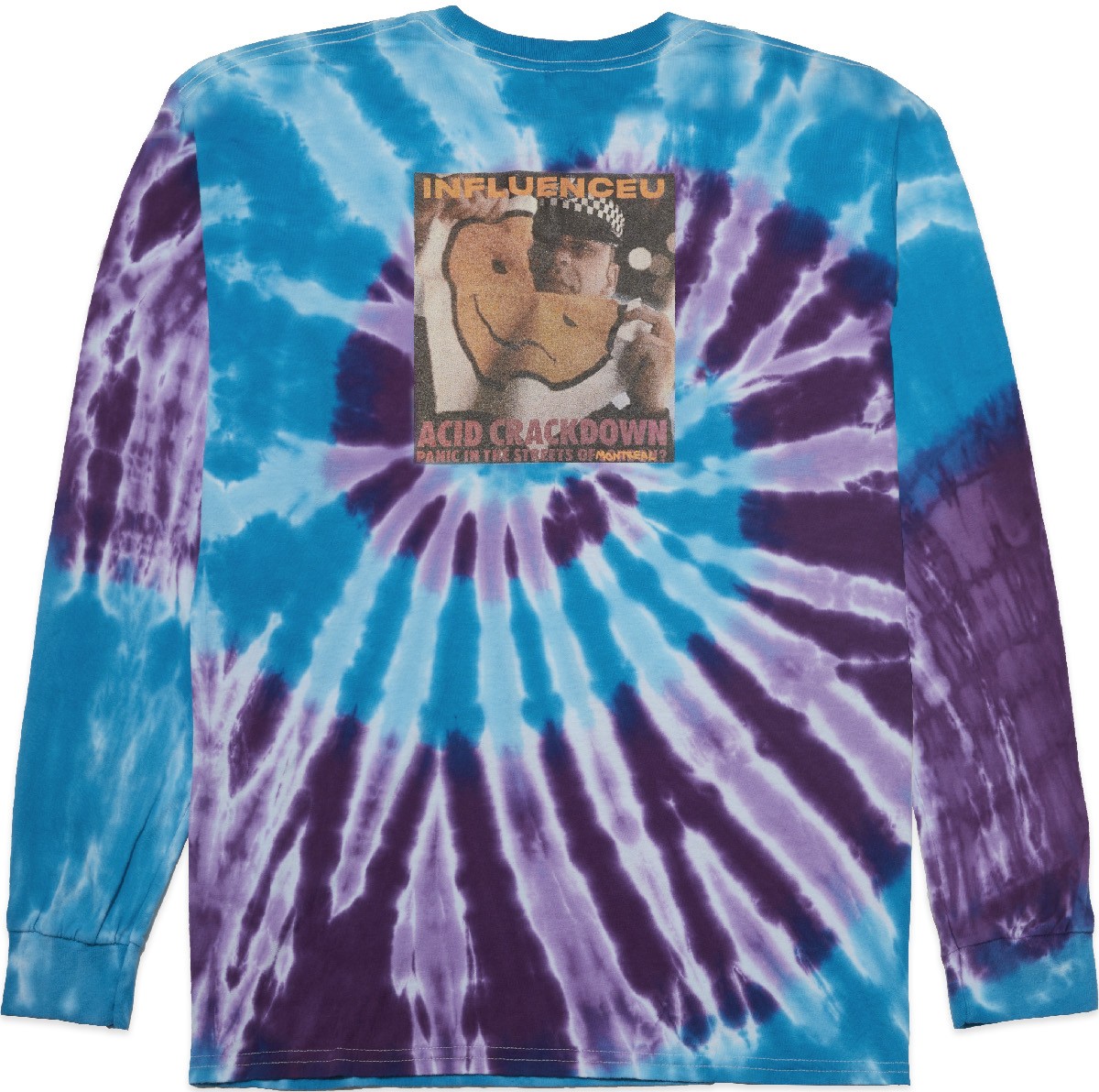 influenceu: Multicolor Acid Crackdown Tie Dye Long Sleeve T-Shirt - 2