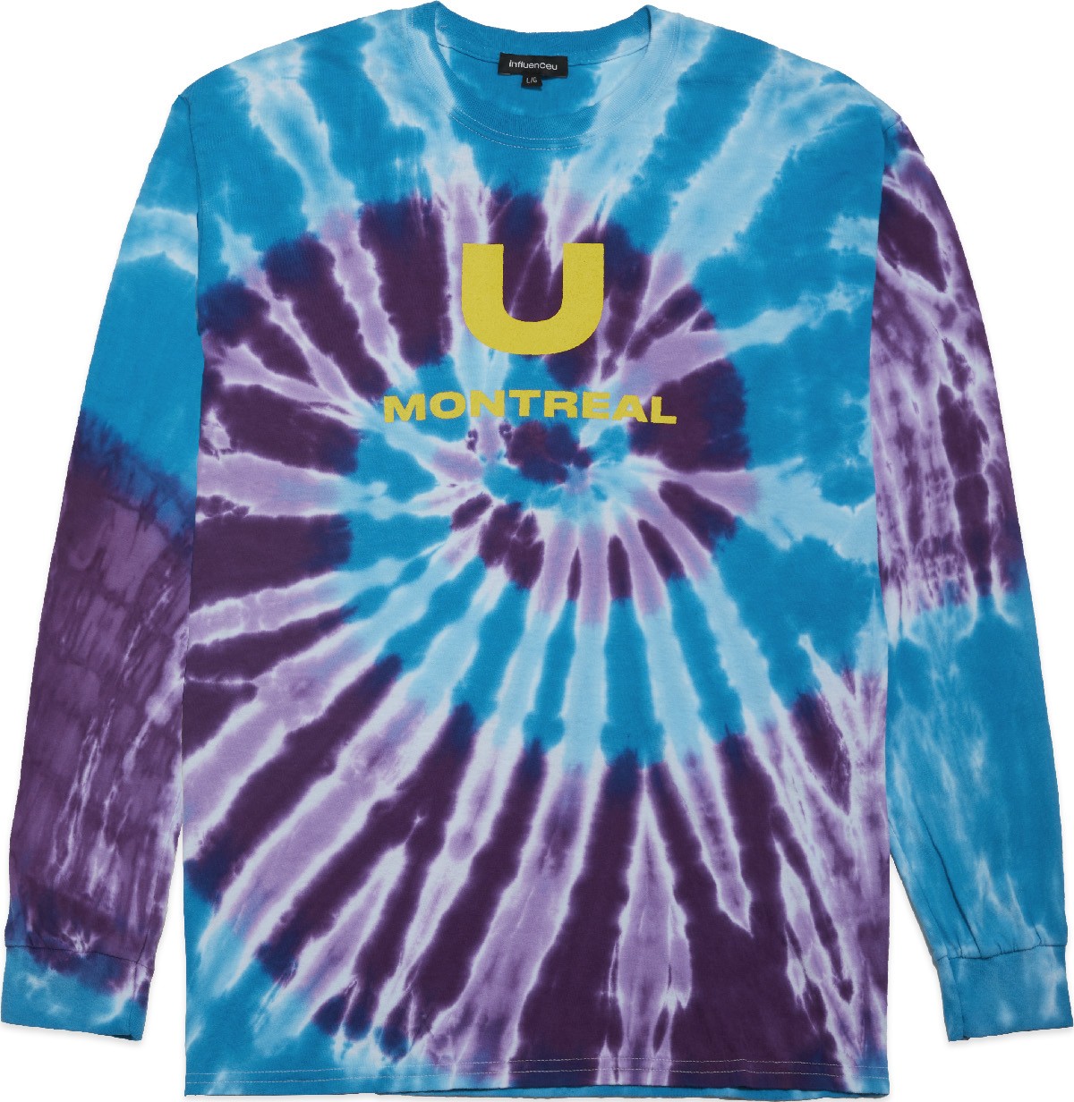 influenceu: Multicolor Acid Crackdown Tie Dye Long Sleeve T-Shirt - 1