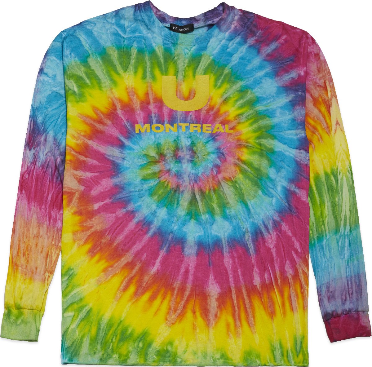 influenceu: Multicolor Acid Crackdown Tie Dye Long Sleeve T-Shirt - 1