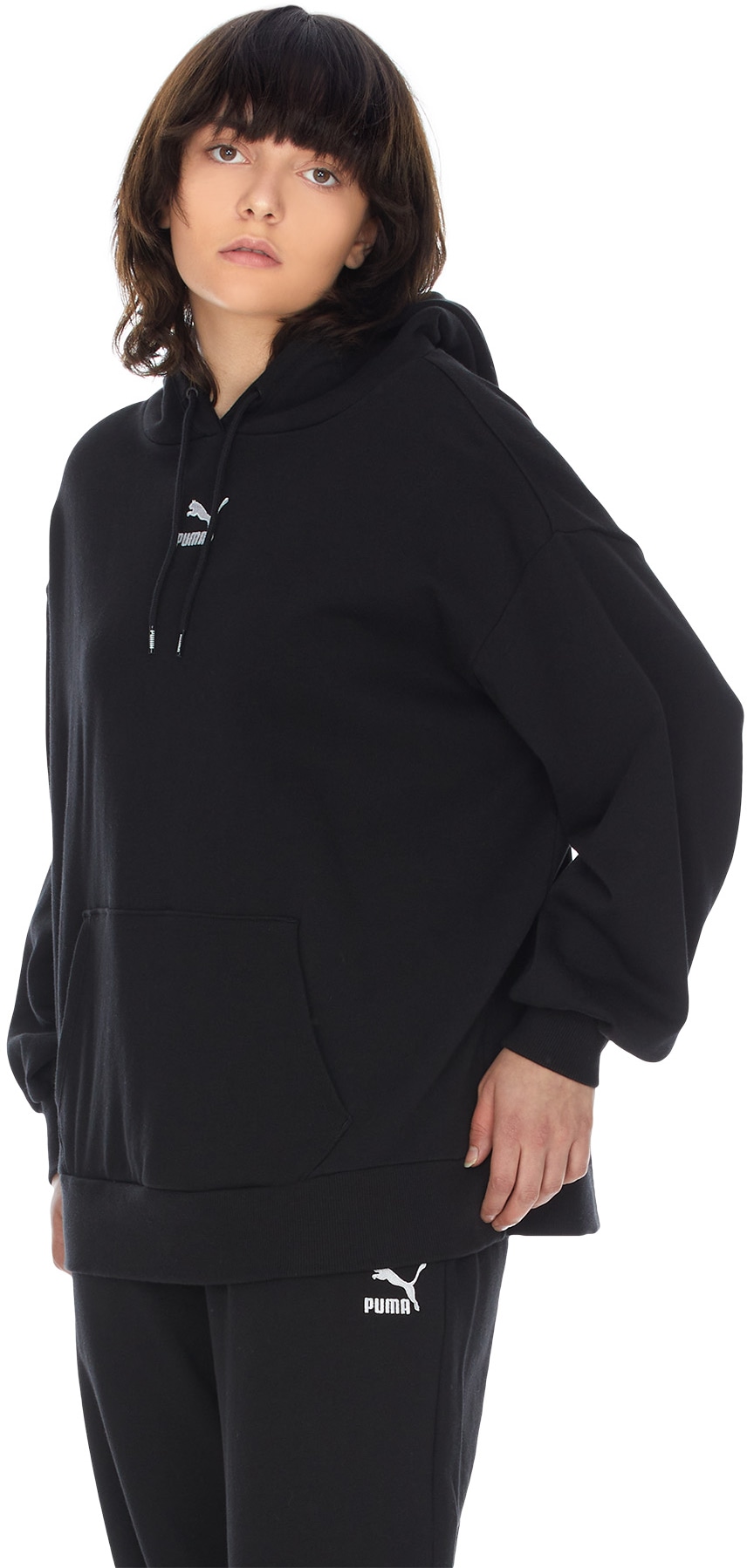 Puma: Black Classic Oversized Hoodie - 3